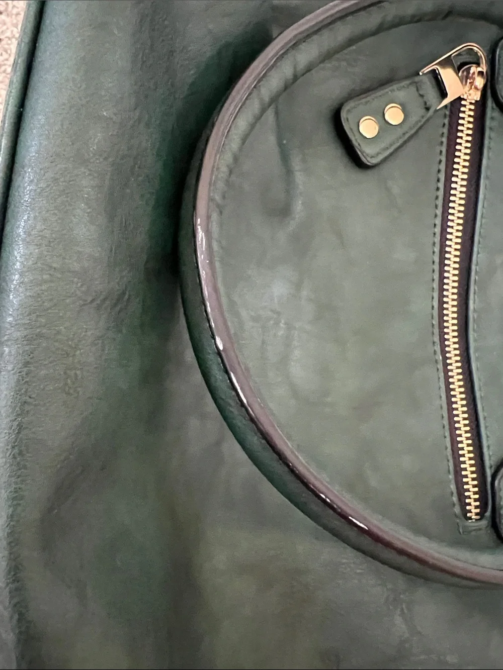 Urban Expressions Forest Green Satchel with Gold Hardware